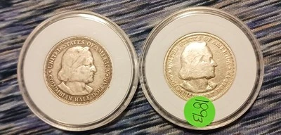 1892 AND 1893 (2 PC SET) Columbian Exposition Silver Half Dollars - Image 1 of 4