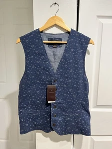 Black Brown 1826 Vest Mens Sz M 405 Moonstone Blue NEW NWT - Picture 1 of 11