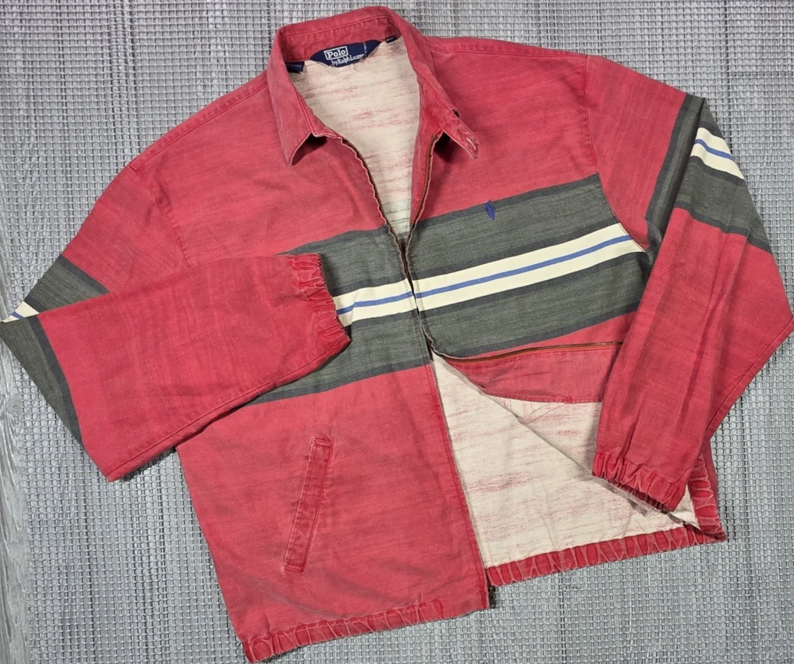 ジャケット・アウター Vintage Ralph Lauren stripe chaster coat Polo Ralph Lauren Cotton Striped Outer Shell Coats, Jackets