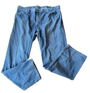 Levi's 559 Relaxed Straight Leg Jeans Mens Sz 44X34 Dark Blue Denim Whiskered - Picture 1 of 17