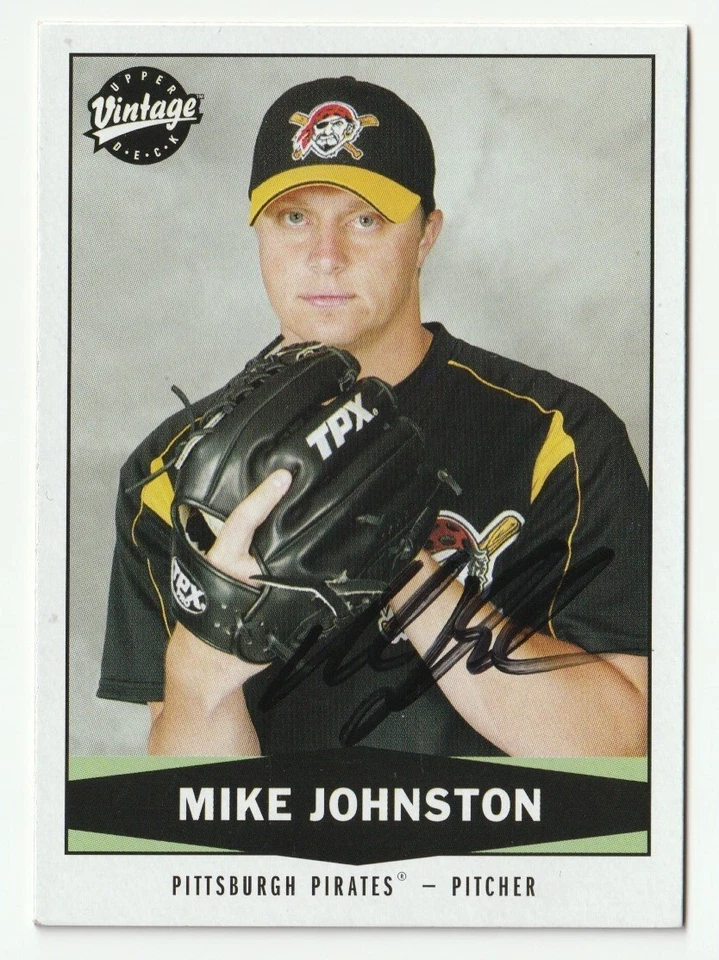 Mike Johnston Signed 2004 Upper Deck Vintage Card #491 RC Auto Pirates COA - Image 1 of 1