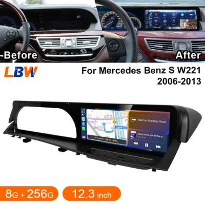 12.3'' Android Car GPS For Mercedes Benz S W221 2006-13 8G+256G Radio Navigation - Image 1 of 4