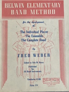 1945 Belwin Elementary Band Method Drums Music Book by Fred Weber Paperback - Picture 1 of 8