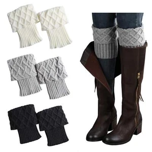 Womens Short Boots Socks Crochet Knitted Boot Cuffs Leg Warmers Socks Style c - Picture 1 of 3