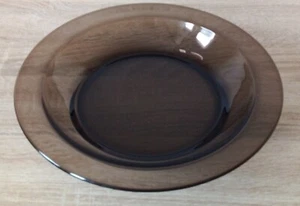 Vereco France Round Brown Glass Serving Platter - Picture 1 of 5