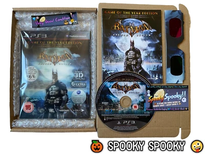 Batman Arkham Asylum Game of the Year Edition PS3 - UK PAL VGC CIB  3D Glasses - Image 1 of 4