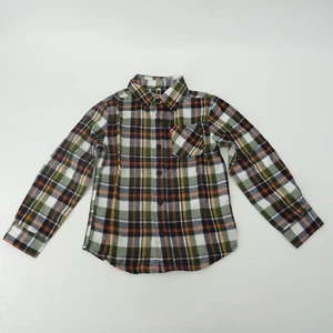 Levi's Boys Button Up Rifle Green Flannel Shirt Small 6/7 NWT $40 - Picture 1 of 5