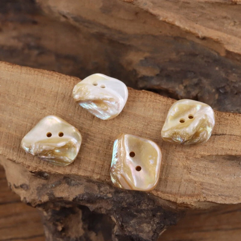 10Pack Natural Shell Irregularly Shaped Buttons 2-Holes DIY Clothing Accessories - Image 1 of 4