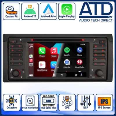 Carplay Testa Unità Per BMW X5 E53 Android Auto IPS DAB GPS BT Satnav Radio - Immagine 1 di 4