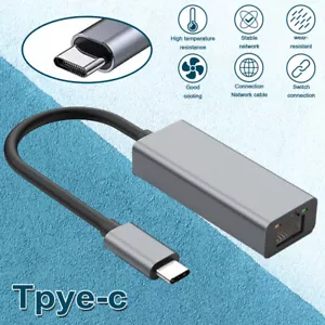 USB-C 3.1 Gigabit Ethernet LAN RJ45 1000Mbps Network Adapter for PC Mac Android - Picture 1 of 12