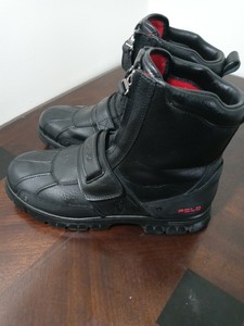 black polo boots with zipper