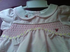 NWT $38 INFANT GIRLS PINK STRIPED DRESS & BLOOMERS BY B.T. KIDS SZ 12 MOS EASTER - Picture 1 of 3