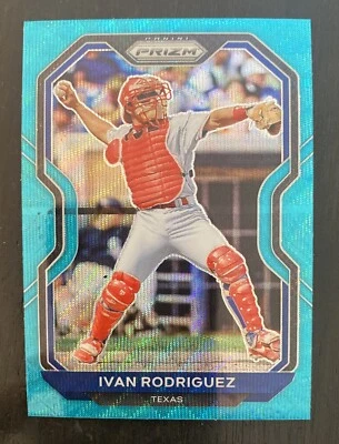 2021 Panini Prizm - Teal Wave Prizm Ivan Rodriguez Texas Rangers #2 - Image 1 of 2