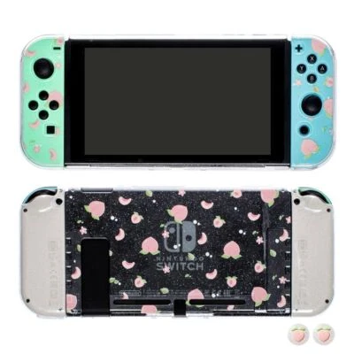 Peach Switch Protective Case + Thumb Grips + Dock Cover Accessories Kit - Image 1 of 4