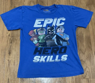 Camisa Lego DC Superhéroe Épica Gráfica Talla XL Niños 14/16 Superman Batman Flash Foto 1 de 3