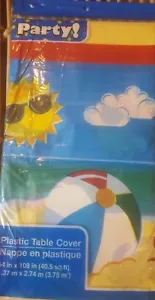 NEU VINYL EINWEG TISCHDECKE 108 x 54 Party einfache Reinigung Sommer Strand Party - Bild 1 von 1