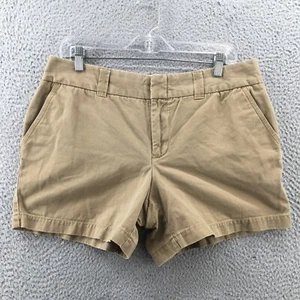 Tommy Hilfiger Chino Shorts Womens 12 (actual 34x4.5) Beige Cotton Mid Rise Zip - Picture 1 of 17