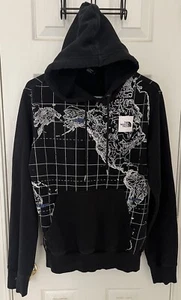 The North Face Black Pullover Global Summit Mountain Range Hoodie Men’s Small - Picture 1 of 7
