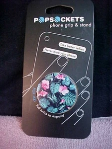 PopSocket NEW Pink Flowers with Dark Green Leaves Phone Grip & Stand NEW - Picture 1 of 1