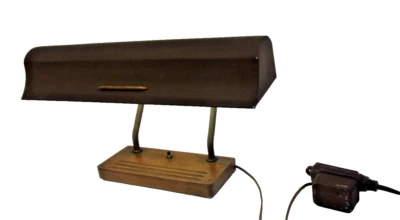 Lámpara de escritorio ejecutiva vintage años 50 Airplane Bankers Fluorescente Funciona. Foto 1 de 4