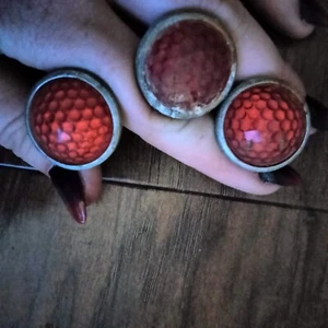 Set of 3 - BICYCLE REFLECTOR JEWEL GULOTTA HONEYCOMB USA VINTAGE - Picture 1 of 3