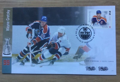 Canada Post 2017 First Day Cover Stamp -  NHL Hockey Legends- Wayne Gretzky Foto 1 de 2