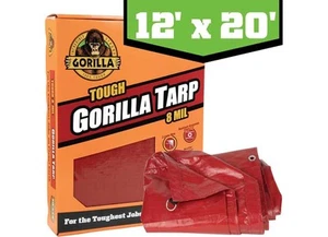 Gorilla 97037 12' x 20' Tough 8 Mil 12x12 Weave Dark Red Tarp - Bild 1 von 11