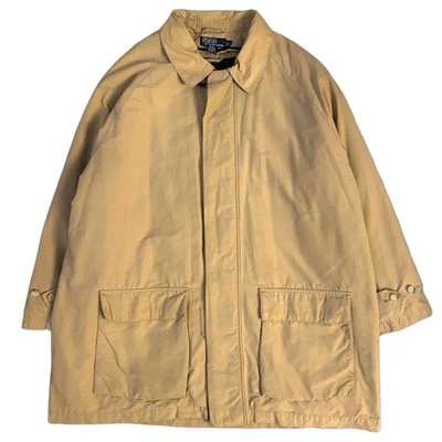90s Polo Ralph Lauren Mac Coat XL Beige Wool Liner Raglan Sleeve F/S - Image 1 of 4