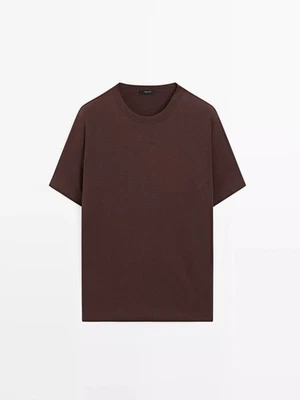 Camiseta Massimo Dutti Hombre MARRÓN Talla GRANDE NUEVA CON ETIQUETAS 100% ALGODÓN Foto 1 de 4