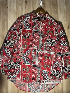 Vintage Frontier Series Aztec All Over Print Southwestern Shirt Men’s  XL - Picture 1 of 7