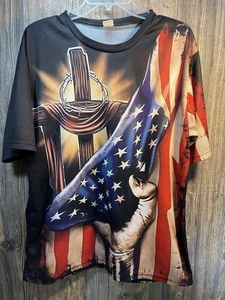 Mens Christian Patriotic Short Sleeve Shirt Size Large - Picture 1 of 5