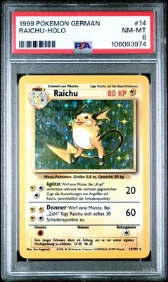 1999 Pokemon German Base Set Raichu Holo #14 PSA 8 NM-MT - Image 1 of 2