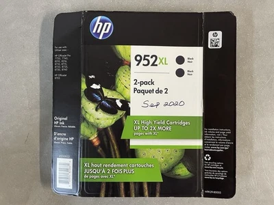 Cartuchos de tinta negros originales HP 952XL paquete de 2 N9K29BN - nuevos - fecha 07/2020 Foto 1 de 3