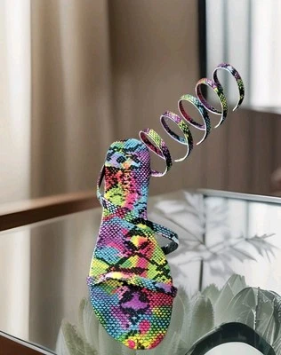 Sandalia de verano plana envolvente al tobillo Liliana para mujer 8 multicolor Foto 1 de 4