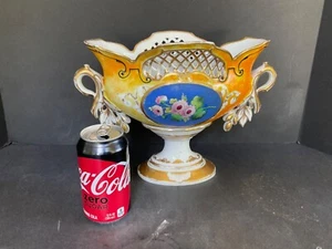 ANTIQUE OLD PARIS PORCELAIN COMPOTE CENTERPIECE VASE - Picture 1 of 9