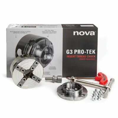 NEW! NOVA 48290 12-Piece PRO-TEK G3 Insert Type Wood Turning Chuck and Jaws Set