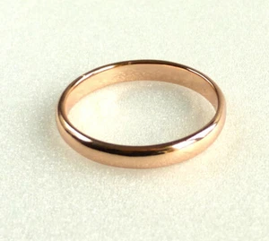 Unisex Men Women Classic Wedding Band Ring Rose Gold Plated 3mm Thin L N O P R - Picture 1 of 16