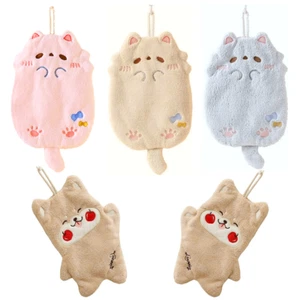 Cute Cat Paw & Dog Hand Towels Soft Cartoon Towels Kids Kitchen Bathroom Decor - Picture 1 of 9