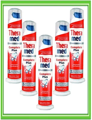 5x Theramed Complete Plus Spender Zahncreme Zahnpasta mit Fluorid 100ml |€24,-/L
