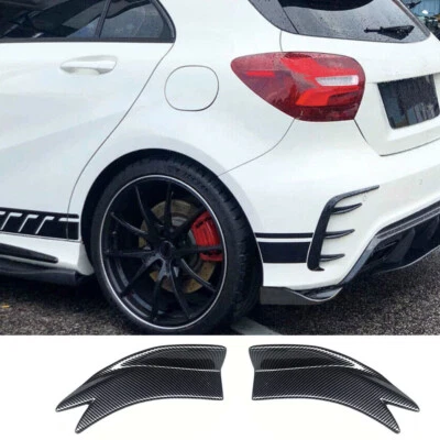 2X Sport Carbon Fiber Style Rear Bumper Spats for Mercedes Benz W176 Hatchback Foto 1 de 4