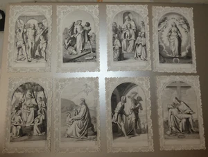 ensemble de 8 images pieuses canivet dentelle  vie jesus marie Dopter 111 - Imagen 1 de 1