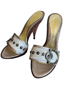 BRUNO Varo sz 39 High Heels Mules Brown Stilettos NIB $164 Italian Designer - Picture 1 of 6