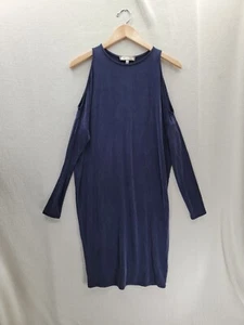 Nuevo con etiquetas Vestido de Hombro Frío eri+ali Anthropologie Naval Cupro Talla-XS - Imagen 1 de 9