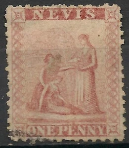 Nevis Briefmarken 1862 One Penny Dull Lake gebraucht - Bild 1 von 1