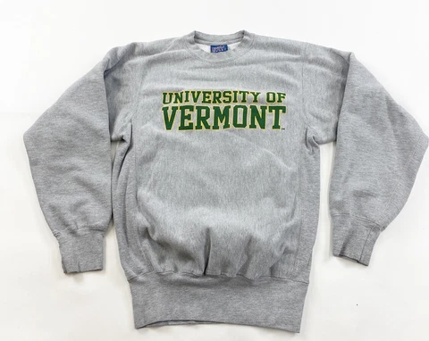 Vintage University Of Vermont Sweatshirt XS Gray MV Sport Pro Weave Made In USA Cover