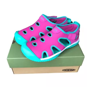 KEEN Stingray Water Shoes Big Girl Youth Size 6 Very Berry Peacock Green NEW - Picture 1 of 10