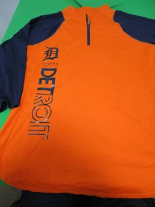 NEW 4HER WOMENS DETROIT TIGERS MLB BASEBALL 1/4 ZIP SHIRT ORANGE MED - Picture 1 of 2