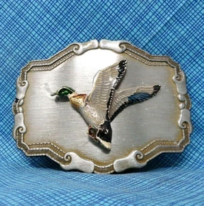 Mallard Duck Belt Buckle Bird Hunter Sportsman Vintage 70s Hunting .CPA202 - Picture 1 of 7