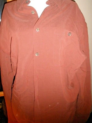 全新 6A by Axis 男式纽扣礼服衬衫长袖 XL 棕色 (18) — 第 1/3 张图片