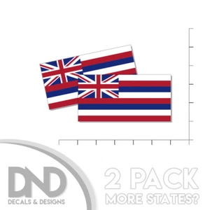 Hawaii State Flag Sticker Decal Bumper HI Hawaiian State 2 Pack 5in - Picture 1 of 2